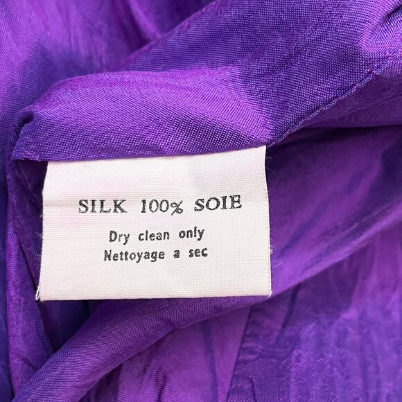 Catherine Regehr Sz M Purple Violet 100% Silk Taffeta Fit & Flare Dress - Picture 15 of 16